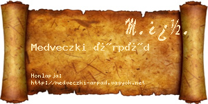 Medveczki Árpád névjegykártya