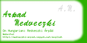 arpad medveczki business card