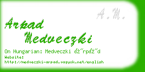 arpad medveczki business card